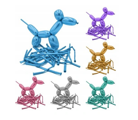 Balony do modelowania Chrome platynowe Q260 Beauty&Charm 50 szt. MIX