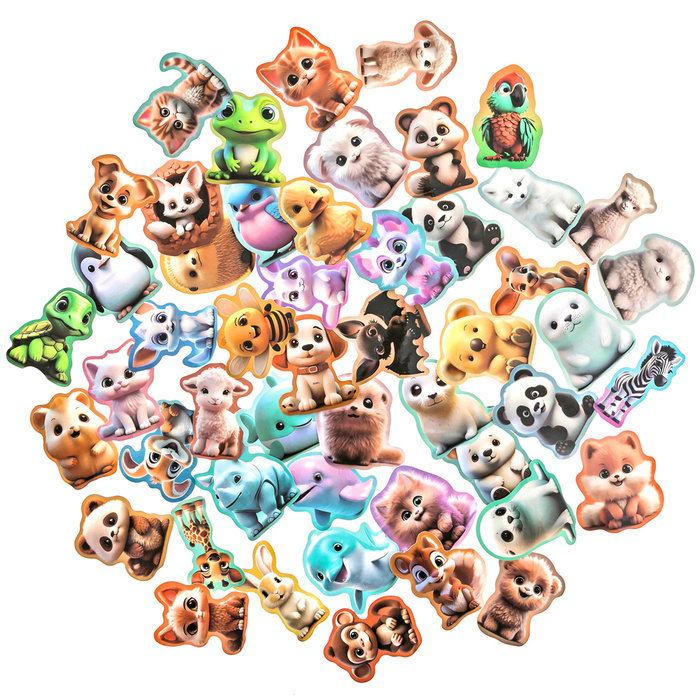Naklejki winylowe Kreskówkowe Zwierzątka 50 szt.