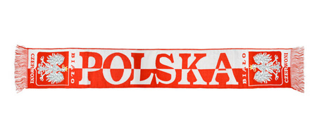 Szalik Kibica - Polska BIAŁO-CZERWONY dwustronny tkany