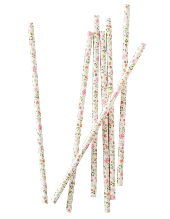 Słomki do picia papierowe kwiaty Floral 25 szt.