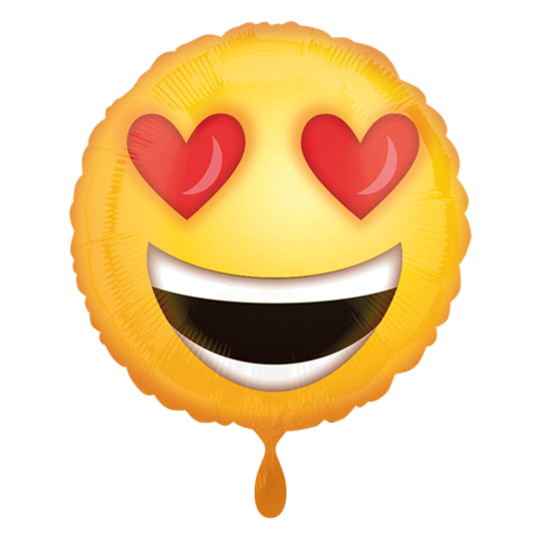 EMOTIKONKA oczy serca okrągły balon foliowy Amscan 18''