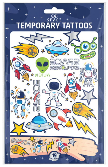 Tatuaże zmywalne wodne KOSMOS 19 szt.