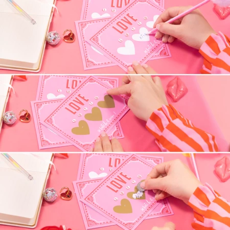 Kartka zdrapka LOVE okolicznościowa miłosna DIY 3 szt.