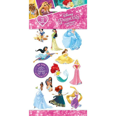 Tatuaże zmywalne wodne Księżniczki Disney 12 szt.