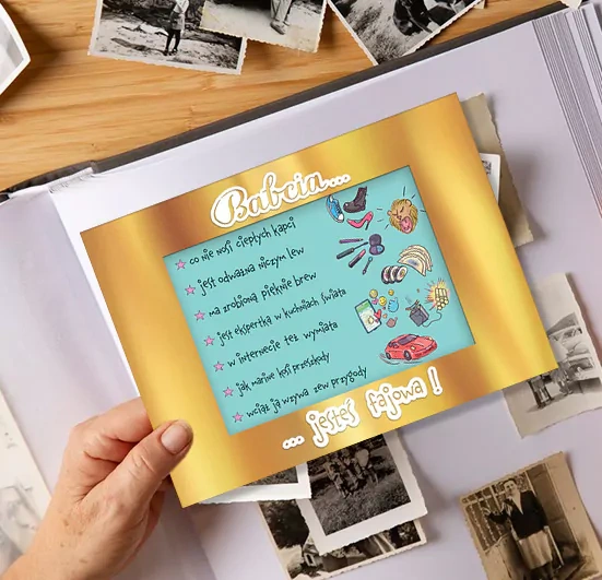 Kartka z życzeniami Ramka Babcia... jesteś fajowa!