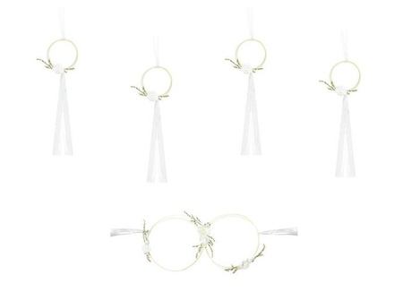 Zestaw rattanowych dekoracji samochodowych biały