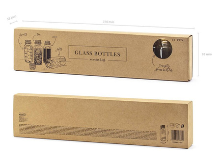 Buteleczki szklane z korkiem do pakowania prezentów 12 szt.