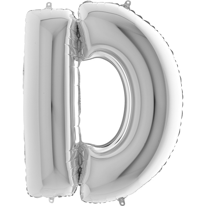 Balon foliowy litera D alfabet srebrna 40 cali