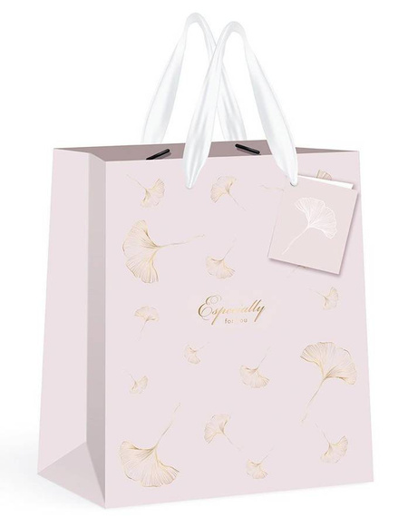 Torebka prezentowa Złota elegancka Interdruk 26,5 x 33 cm