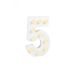 Świecąca Cyfra LED "5" Light Letter, drewniana biała 17x12 cm