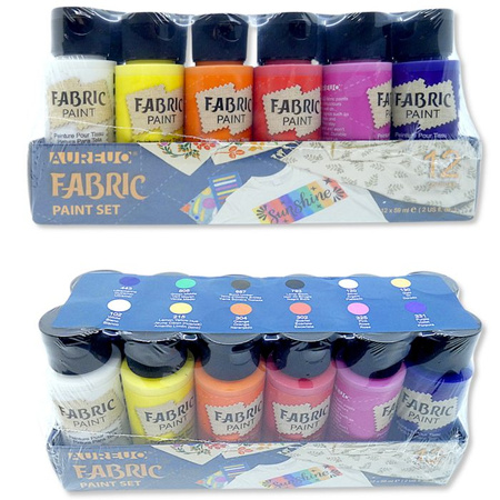 Zestaw farb do tkanin jasnych i ciemnych 12x59 ml