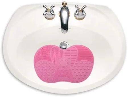 Mata silikonowa do mycia pędzli kosmetycznych różowa