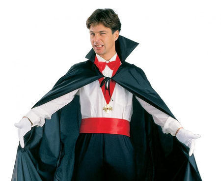 Peleryna wampira z kołnierzem czarna rozmiar uniwersalny