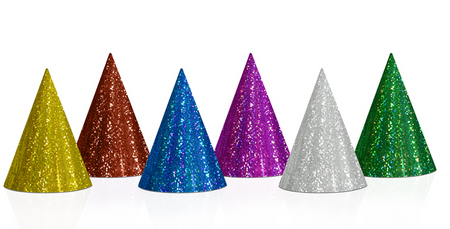 Czapeczka papierowa holograficzna czapeczki Sylwester Karnawał 1 szt.
