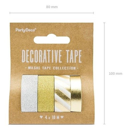 Taśma dekoracyjna mix 4 szt. Złoto