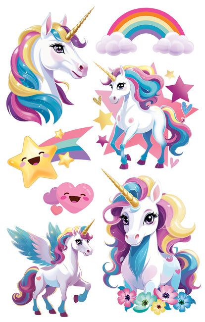 Tatuaże zmywalne wodne jednorożce