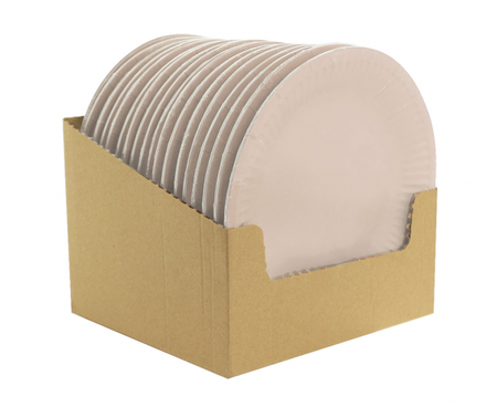 Talerzyki papierowe jednokolorowe pudrowy róż 18 cm 6 szt.