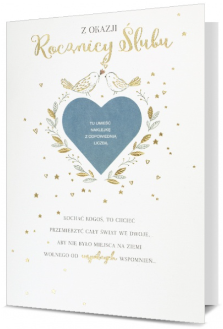 Kartka okolicznościowa Z okazji Rocznicy Ślubu (naklejki z liczbą)