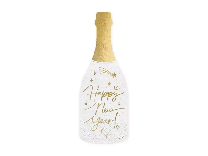 Serwetki Happy New Year BUTELKA szampan 19 cm 20 szt.