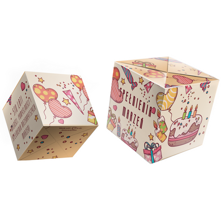 Kartka urodzinowa wybuchająca konfetti - Happy Birthday słodycze