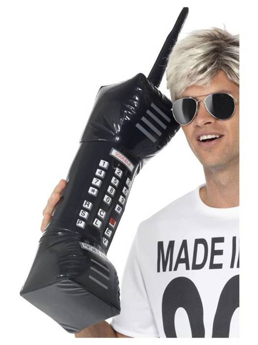 Dmuchany Telefon komórka retro czarny 76 cm