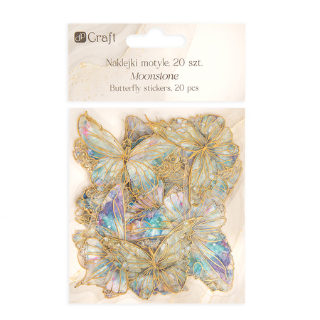 Naklejki połyskujące MOTYLE folia PET 20 SZT - MOONSTONE