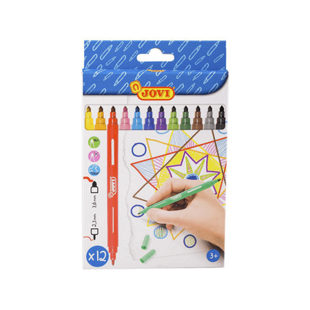 Flamastry spieralne 12 kolorów dwustronne Jovi