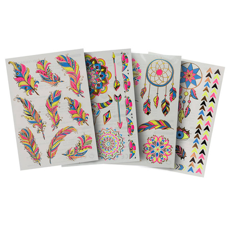 Tatuaże zmywalne/ wodne fluorescencyjne UV mix wzorów