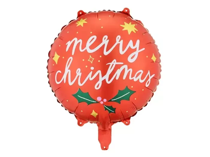 Balon foliowy świąteczny czerwony Merry Christmas 45 cm