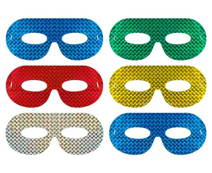 Maska papierowa holograficzna zestaw 6 szt.