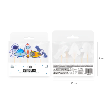 Świeczki urodzinowe pikery na tort KOSMOS 5 szt.