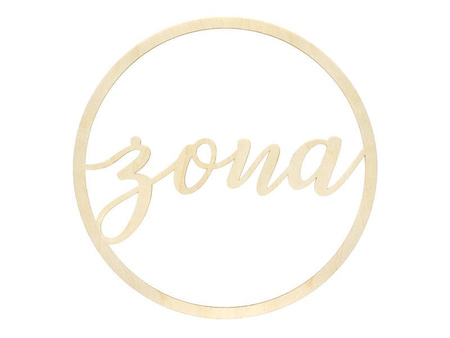 Zawieszki ślubne okrągłe drewniane Żona Mąż