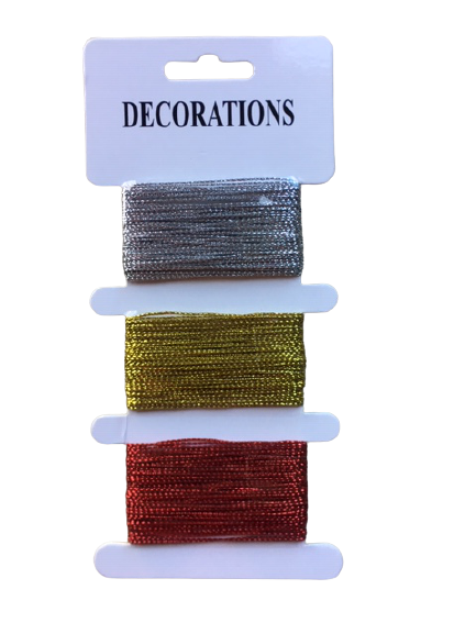 Sznurek dekoracyjny ozdobny 10m 3 szt. mix kolorów