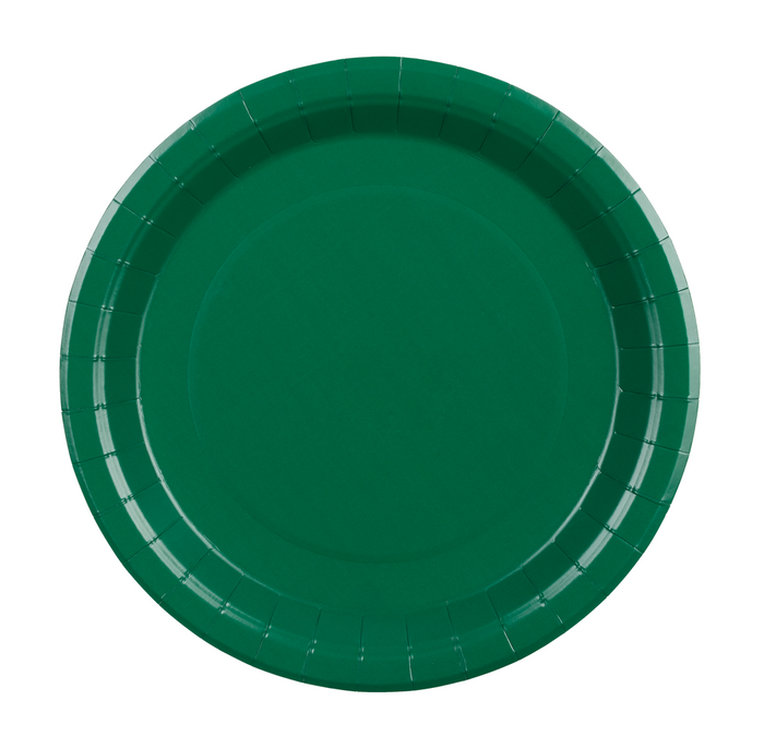Talerzyki papierowe ciemny zielony 23 cm, 6 szt. PartyDeco