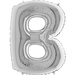 Balon foliowy litera B alfabet srebrna 40 cali