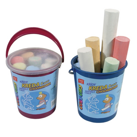 Kreda kolorowa 8 sztuk okragła chodnikowa duża wiaderko Easy