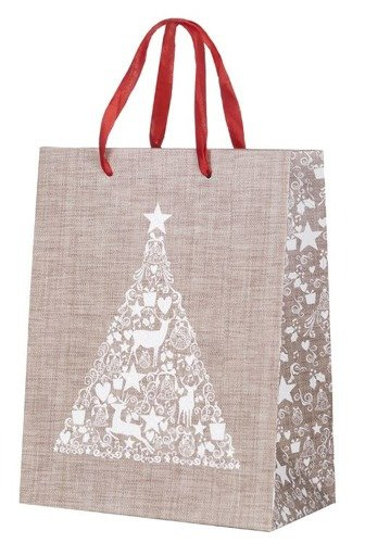 Torebka prezentowa świąteczna 18 x 23 cm Choinka