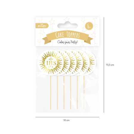 Pikery dekoracyjne na tort ciasto - Pierwsza Komunia Święta 6szt.