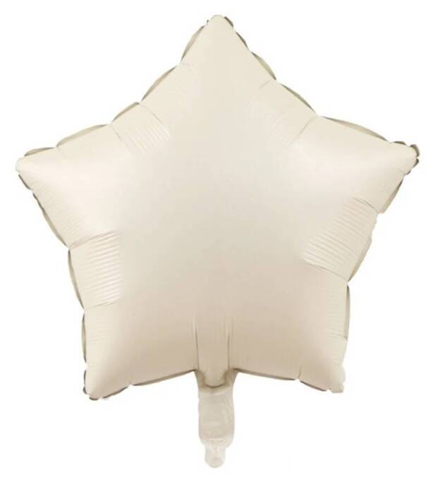 Gwiazdka satynowa matowa balon foliowy 18 cali kremowa beżowa