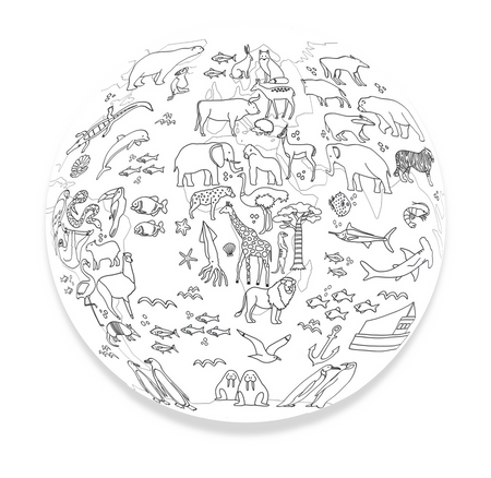 Piłka Balonowa Globus Kontynenty do kolorowania 30 cm