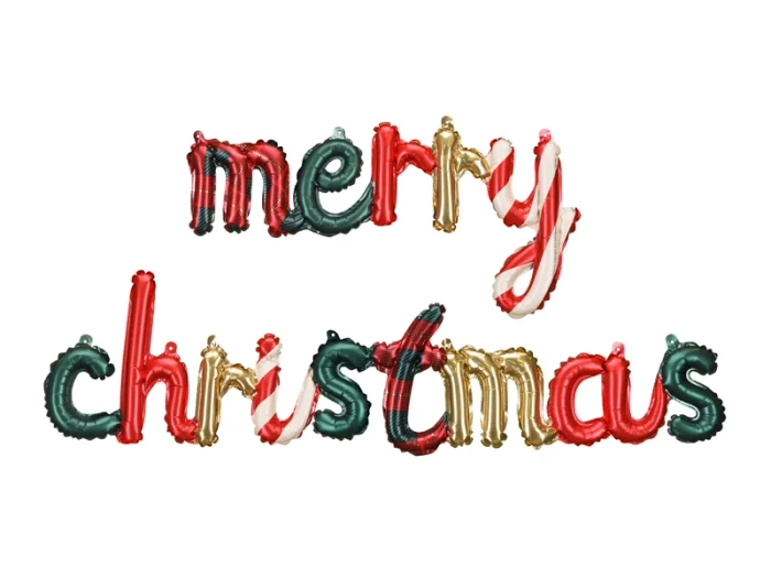Balon foliowy girlanda Merry Christmas, 143 x 25 cm