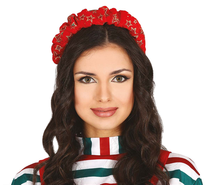 Opaska świąteczna na głowę czerwona