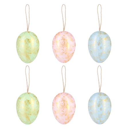 Jajka pisanki pozłacane 3 kolory 6 szt.