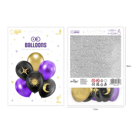 Balony gumowe Andrzejki Wróżki Magia 6 szt.