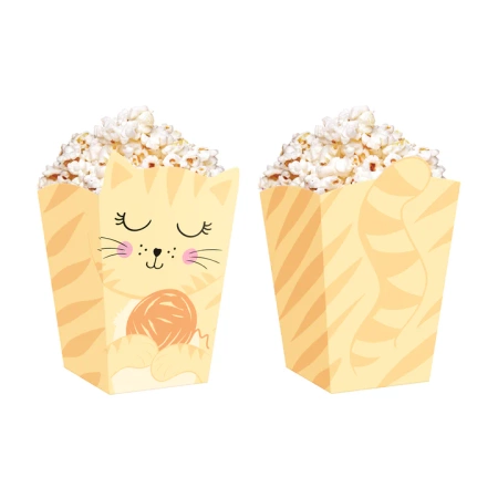 Pudełko na popcorn Kotki 8,5x15cm 6szt.