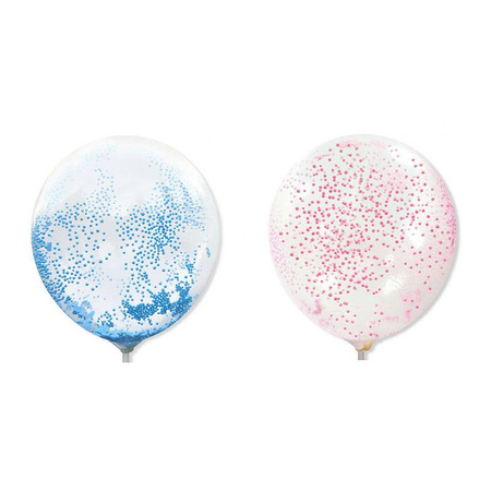 Balon przezroczysty z piankowymi kuleczkami 1 szt. - kolor do wyboru