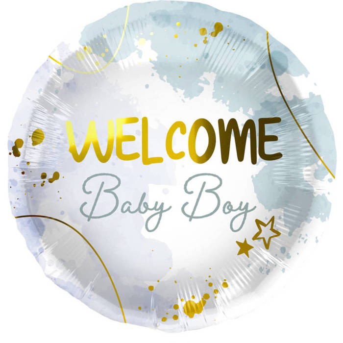 Balon Foliowy Baby Shower - Boy Chłopiec 45 cm niebieski