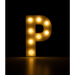 Świecąca Litera LED "P" Light Letter, drewniana biała 17x12 cm