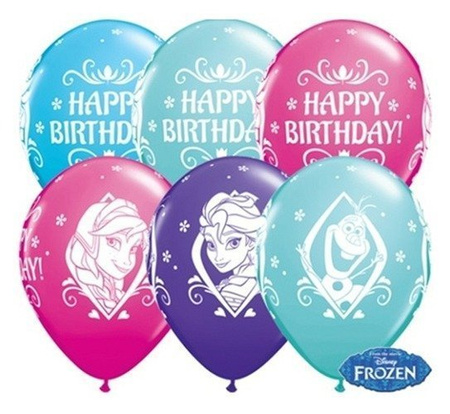 Balon Qualatex 11 cali Frozen Happy Birthday 1 szt