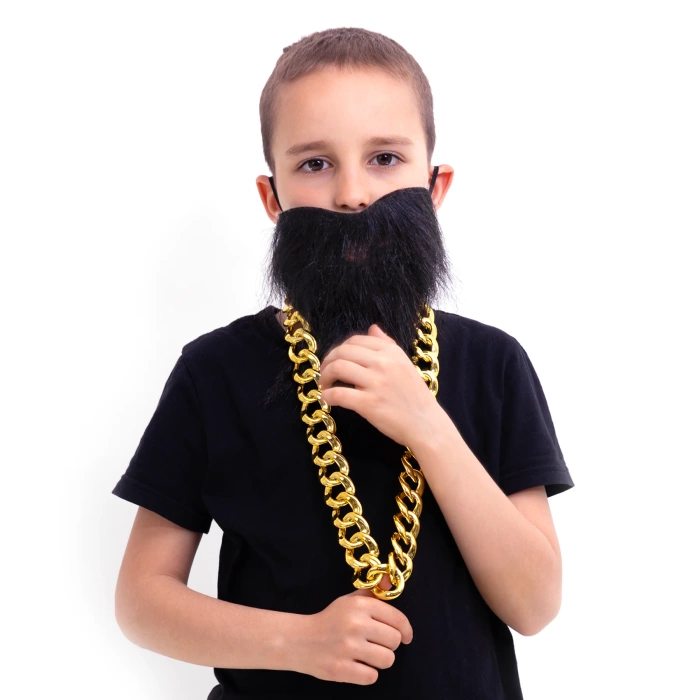 Sztuczna broda czarna krótka na gumce